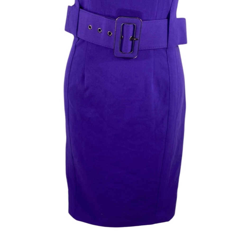 Calvin Klein purple belted sleeveless sheath dress PP21 - Picture 3 of 14
